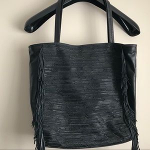 Black 100% leather Elliott Lucca Tote